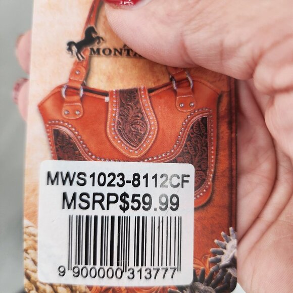 MONTANA WEST Horse Graphic Canvas Shoulder Tote & Wristlet Set NWT - Picture 11 of 11
